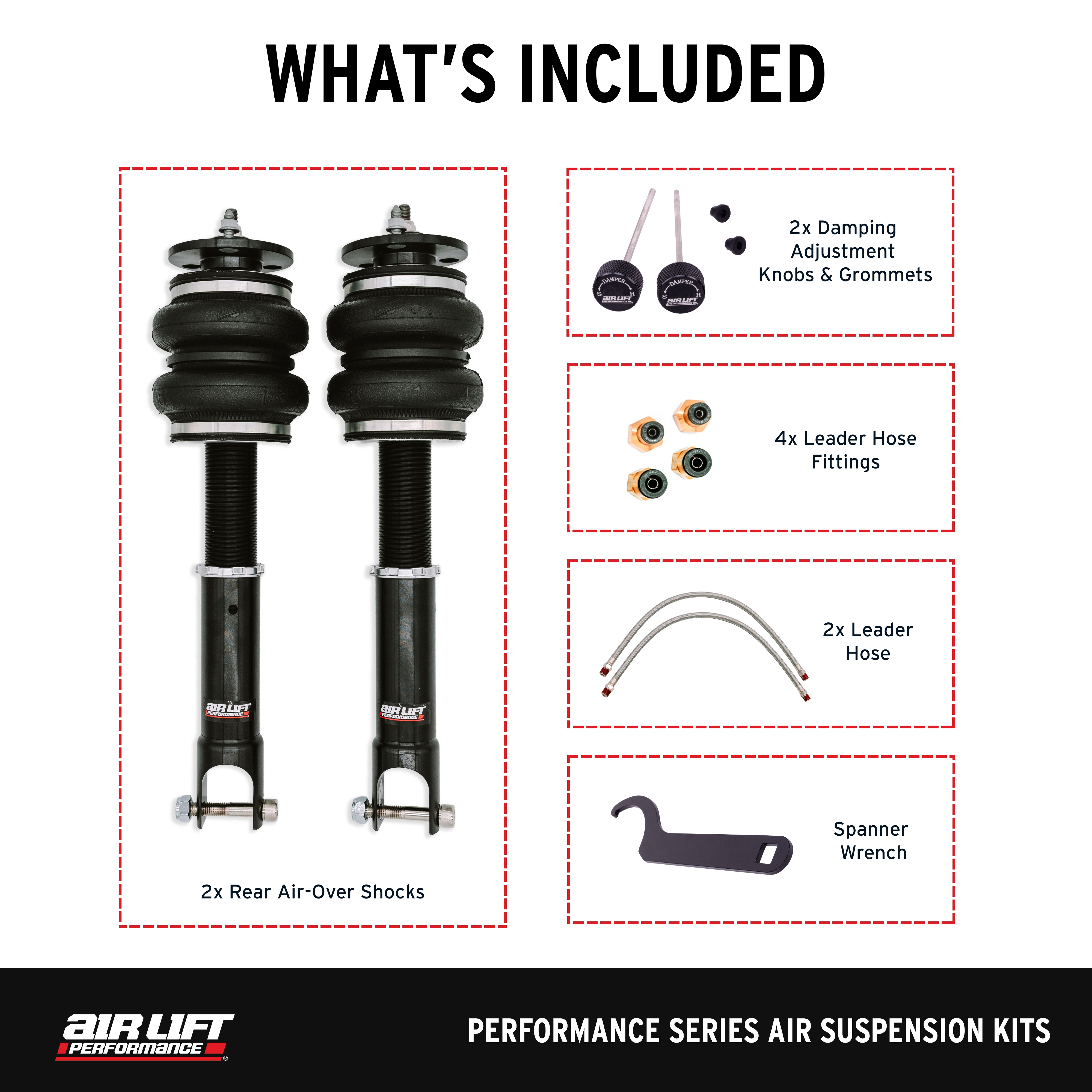 Air Lift Performance 76514 Air Lift Performance Rear Air Spring Suspension Kit